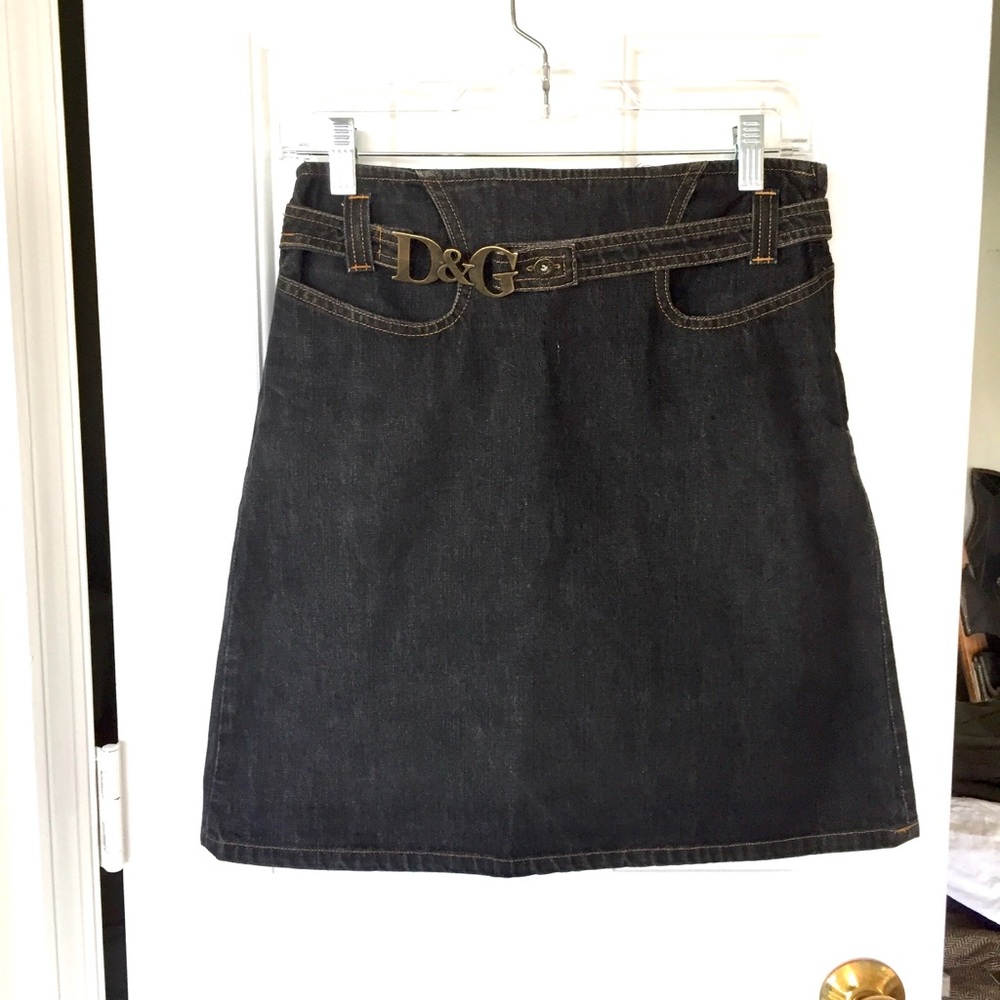 Dolce and Gabbana black Jean Skirt size 26 (2)